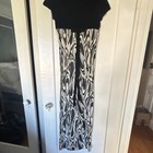 Women s Black   White Abstract Print Short Sleeve Wide-leg Jumpsuit