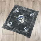 Vtg Eddie Munson Bandana Usa Made Skull Crossbones Chains Grunge Faded Biker
