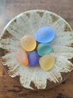 Beautiful Color Sea Glass 6pcs  Surf Tumbled  Weathered  Beach Glass  25
