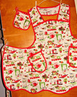 Handmade Bib Apron - Plus Sz  -  50 s Kitchen  - Stove - Sink - Vintage -  Retro