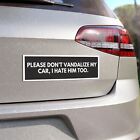 Don   t Vandalize My Tesla Car Magnet Bumper  Anti Elon Musk Decal