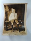 Cute Boy Antique Photo Early 1900s Nice Tie Socks Shorts 