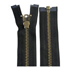 Ykk  7 37  - 48  Antique Brass Metal Heavy Duty Separating Jacket Zippers Black