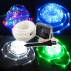Solar Powered Led Rope Patio String Fairy Lights Waterproof Outdoor Garden Decor