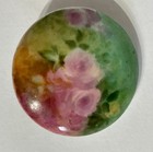 3 Antique 19th Century Victorian Handpainted Floral Porcelain Buttons
