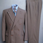 Brown Retro Men s Suits Peak Lapel Double Breasted Tuxedos Blazer Two Pieces