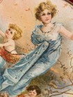 Vintage Flue Cover Chimney Romantic Mother W children In Garden Cottage Core