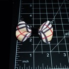 Puppy Dog Bows   Black Tan White Diagonal Plaid Two Pet Hair Bow Barrettes Or