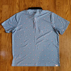 Puma Men s Xl Golf Shirt Pique Gingham Polo White Glow Zen Blue New