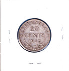 1912 Newfoundland 20 Cents  km-15   1402 Asw Silver      one-year Issue 