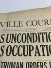 Wwii 1945 Japan Surrenders Newspaper V-j Day Evansville Courier Aug 15 Headline
