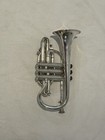 Antique Walpot Et Co Bruxelles    artistic    Silver Plated Cornet With Period Case