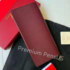 Cartier Must De Bordeaux Leather Long Wallet Gold Corner Trim Full Set