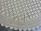 Beige 70  Round Handmade Crochet Tablecloth Vintage Style Tea Party Table Decor