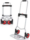 Aluminum Alloy Folding Hand Truck Cart Heavy Duty Dolly W  Rubber Wheels 265lbs