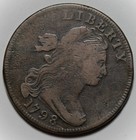 1798 Draped Bust Large Cent - 1st Hair Style  s-161  - Damage