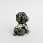 Russian 84 Silver Toy Poodle Dog Figurine Sapphire Eyes 20th Cen