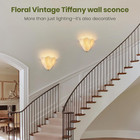 Milk White Glass Wall Sconce - Vintage Floral Mid-century Light Fixture