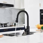 Black Kitchen Faucet Pull Down Sprayer Single Handle Sink Mixer Tap With Cover