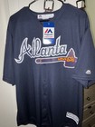 Majestic Atlanta Braves Navy Size Xl  blank  Baseball Jersey shirt Vintage