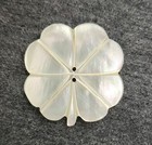 Huge Antique Old Vintage Carved Mother Of Pearl Four Leaf Clover Sewing Button