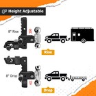 2    2-5 16  Trailer Hitch Dual Ball Receiver  8-inch Drop rise Hitch Ball Mount