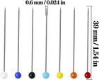 1000 Multicolor Sewing Pins With Pearlized Ball Head For Diy Crafts