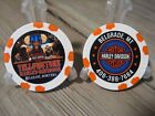 Yellowstone Harley Davidson Emblem Poker Chip - Belgrade  Montana - White Orange