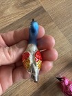 Vintage  Blown Glass Christmas Bird Ornament Mercury Glass Birds