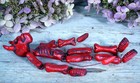 Red Devil Skeleton Clay Adjustable Handmade Pineda Mexican Folk Art Small Size