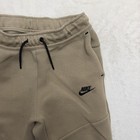 Nike Sweatpants Joggers Youth Large 26x24 Beige Fleece Zip Pocket Drawstring