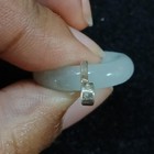 Vintage Jade Fu Symbol Pendant  Sterling Silver Good Fortune Charm