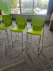 Lot Of 5 Bar Height Stools By Office Master In Green