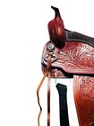 Youth Kids Floral Tooled Western Horse Barrel Leather Pony Saddle 8  10  12  13 