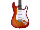 Monoprice Cali Dlx Plus Solid Ash Electric Guitar - Cherry Burst  With Gig Bag