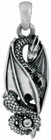Ebros Magic Crystal Slumber Onyx Dragon Pendant Jewelry Necklace Lead Free