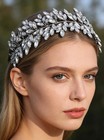 Women Shinny Headpiece Bridal Wedding Hair Accessories For Women  mint Blue 