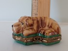 Vintage Brown Chinese Shar Pei Dog French Limoges Box 