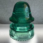 Vtg Hemingray No 19 Signal Insulator Dark Green Aqua Glass Excellent Cond  read 