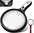 Large With Light 5 3 In  10x 20x Handheld Lighted Magnifier With 4 Leds For R   