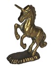 Vintage Brass Unicorn Statue Figurine 5  Rearing Up 