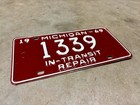1969  Michigan  License Plate      In Transit Repair   