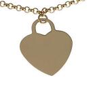 Rolo Link Heart Charm Ankle Anklet Bracelet Solid 14k Yellow Gold 9  10  11 