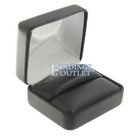 Black Faux Leather Double Ring Box Display Jewelry Gift Boxes Classic 1 Dozen