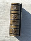 Small Old Jesus Book Shaped Rosary Box  Trinket Box Brass Tone Catholic