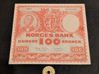 Norway 1954 Square Banknote Large 100 Kroner P-33b