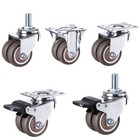 Heavy Duty Swivel Plate Caster Safety Brake Wheels 1 5 2 3  4  5  Rubber Wheels
