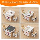 Kids Table And Chair Set  4 In 1 Wooden Activity Table   2 Chairs With Storage