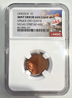 Lincoln Cent Penny Mint Error Struck Off Center Ngc Brill Unc Vegas Strip Hoard