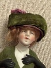 Very Rare Antique 3    Bisque Half Doll Cork Stopper Figure     German C  1900   1920
